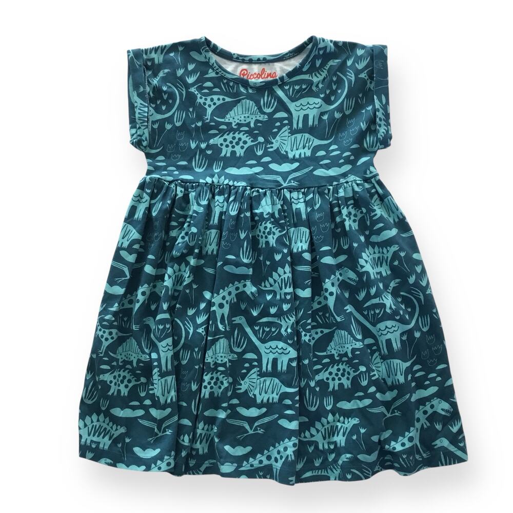 Piccolina blue dinosaurs dress
